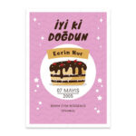 BSA3T1016 - Doğum Günü / Baby Shower Kişiye Özel Afiş Poster