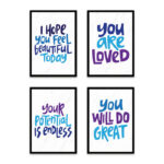 PA4S1004 - İngilizce Yazılı Dörtlü Set Poster