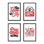 PA4S1005 - İngilizce Yazılı Dörtlü Set Poster