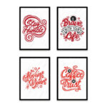 PA4S1006 - İngilizce Yazılı Dörtlü Set Poster