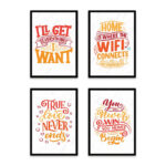PA4S1007 - İngilizce Yazılı Dörtlü Set Poster