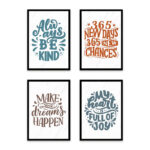 PA4S1008 - İngilizce Yazılı Dörtlü Set Poster