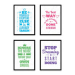 PA4S1009 - İngilizce Yazılı Dörtlü Set Poster