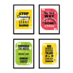 PA4S1013 - İngilizce Yazılı Dörtlü Set Poster