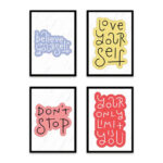 PA4S1017 - İngilizce Yazılı Dörtlü Set Poster