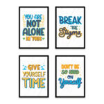 PA4S1019 - İngilizce Yazılı Dörtlü Set Poster