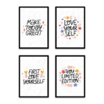 PA4S1026 - İngilizce Yazılı Dörtlü Set Poster