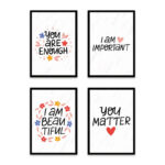 PA4S1028 - İngilizce Yazılı Dörtlü Set Poster