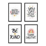 PA4S1030 - İngilizce Yazılı Dörtlü Set Poster