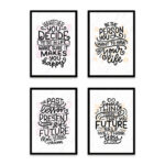 PA4S1033 - İngilizce Yazılı Dörtlü Set Poster