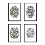 PA4S1034 - İngilizce Yazılı Dörtlü Set Poster