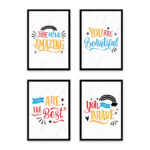 PA4S1035 - İngilizce Yazılı Dörtlü Set Poster