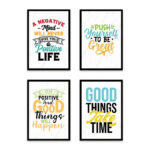 PA4S1036 - İngilizce Yazılı Dörtlü Set Poster