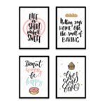 PA4S1040 - İngilizce Yazılı Dörtlü Set Poster