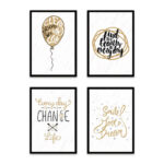 PA4S1044 - İngilizce Yazılı Dörtlü Set Poster
