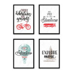 PA4S1046 - İngilizce Yazılı Dörtlü Set Poster