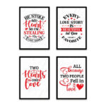 PA4S1049 - İngilizce Yazılı Dörtlü Set Poster