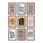 PA6S1001 - İngilizce Yazılı Dokuzlu Set Poster