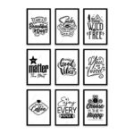 PA6S1012 - İngilizce Yazılı Dokuzlu Set Poster