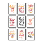 PA6S1021 - İngilizce Yazılı Dokuzlu Set Poster