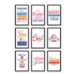 PA6S1022 - İngilizce Yazılı Dokuzlu Set Poster