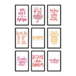 PA6S1024 - İngilizce Yazılı Dokuzlu Set Poster