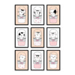 PA6S1035 - Sevimli Kediler Dokuzlu Set Poster