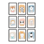 PA6S1038 - Sevimli Hayvanlar Dokuzlu Set Poster