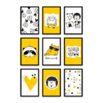 PA6S1043 - Sevimli Hayvanlar Dokuzlu Set Poster