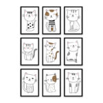 PA6S1045 - Sevimli Kedi Dokuzlu Set Poster