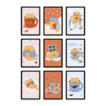 PA6S1047 - Sevimli Kedi Dokuzlu Set Poster