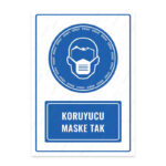 UL1120 - Koruyucu Maske Tak İkaz ve Uyarı Levhası