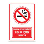 UL1171 - Yangın Merdiveninde Sigara İçmek Yasaktır İkaz ve Uyarı Levhası