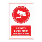 UL1318 - Bu Sınıfta Kapalı Devre Güvenlik Sistemi Vardır İkaz ve Uyarı Levhası