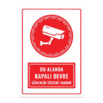 UL1326 - Bu Alanda Kapalı Devre Güvenlik Sistemi Vardır İkaz ve Uyarı Levhası