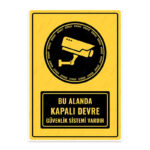UL1327 - Bu Alanda Kapalı Devre Güvenlik Sistemi Vardır İkaz ve Uyarı Levhası