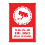 UL1333 - Bu Apartmanda Kapalı Devre Güvenlik Sistemi Vardır İkaz ve Uyarı Levhası
