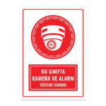 UL1366 - Bu Sınıfta Kamera ve Alarm Sistemi Vardır İkaz ve Uyarı Levhası