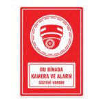 UL1369 - Bu Binada Kamera ve Alarm Sistemi Vardır İkaz ve Uyarı Levhası