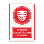 UL1374 - Bu Alanda Kamera ve Alarm Sistemi Vardır İkaz ve Uyarı Levhası