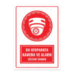 UL1390 - Bu Otoparkta Kamera ve Alarm Sistemi Vardır İkaz ve Uyarı Levhası