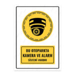 UL1392 - Bu Otoparkta Kamera ve Alarm Sistemi Vardır İkaz ve Uyarı Levhası