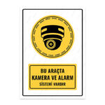 UL1404 - Bu Araçta Kamera ve Alarm Sistemi Vardır İkaz ve Uyarı Levhası