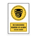 UL1408 - Bu Karavanda Kamera ve Alarm Sistemi Vardır İkaz ve Uyarı Levhası