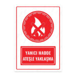 UL1610 - Yanıcı Madde Ateşle Yaklaşma İkaz ve Uyarı Levhası