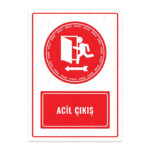 UL1616 - Acil Çıkış Sol Yöne İkaz ve Uyarı Levhası