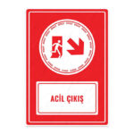 UL1651 - Acil Çıkış Sağ Yöne Aşağı İkaz ve Uyarı Levhası