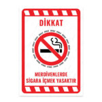 UL1994 - Merdivenlerde Sigara İçmek Yasaktır İkaz ve Uyarı Levhası