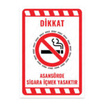 UL1998 - Asansörde Sigara İçmek Yasaktır İkaz ve Uyarı Levhası