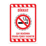 UL2002 - Çay Ocağında Sigara İçmek Yasaktır İkaz ve Uyarı Levhası